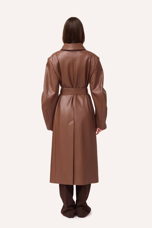 SOTROPA - Trench Coat Eco Leather Brown, buy at DOORS NYC