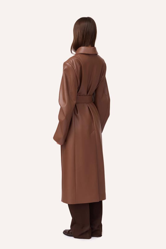 SOTROPA - Trench Coat Eco Leather Brown, buy at DOORS NYC