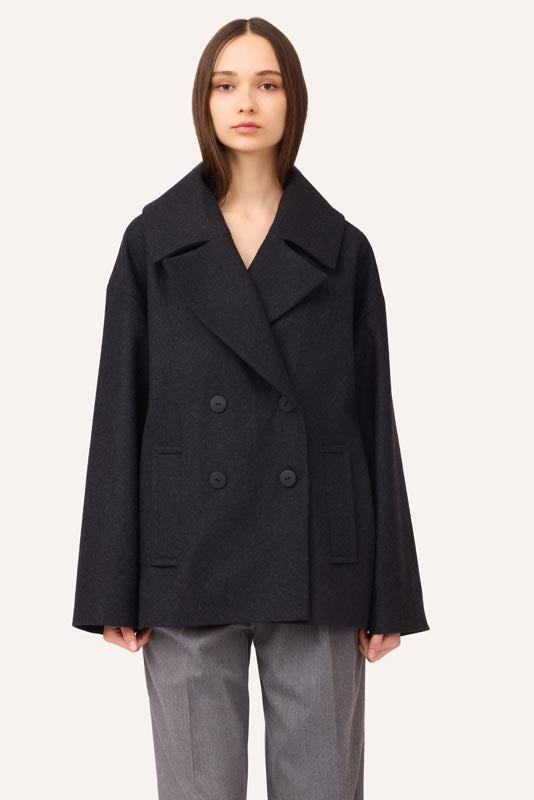 SOTROPA - Short Grey Coat, PR Sample at DOORS NYC PR showroom