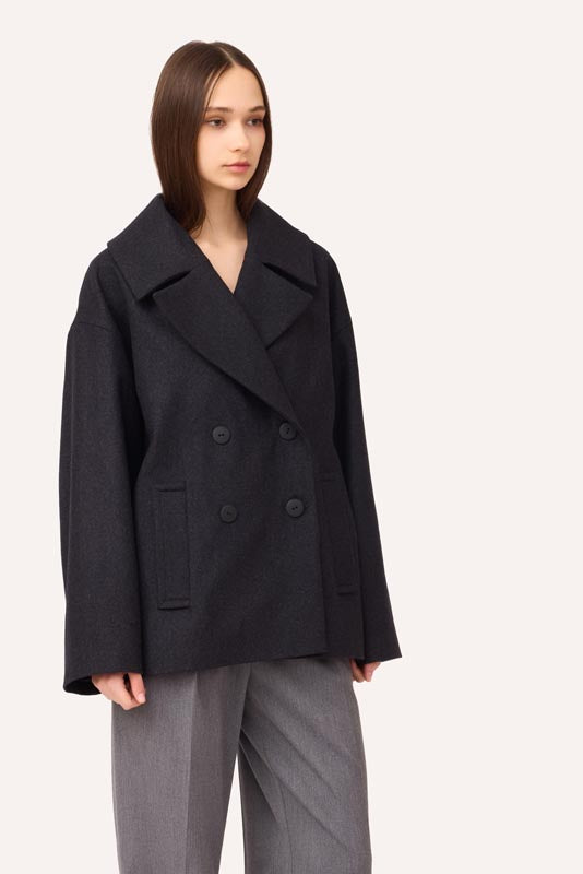 SOTROPA - Short Grey Coat, PR Sample at DOORS NYC PR showroom