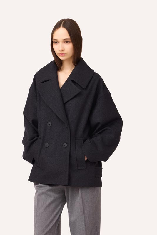 SOTROPA - Short Grey Coat, PR Sample at DOORS NYC PR showroom