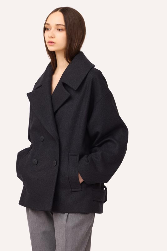 SOTROPA - Short Grey Coat, PR Sample at DOORS NYC PR showroom