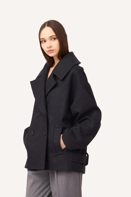 SOTROPA - Short Grey Coat, buy at DOORS NYC