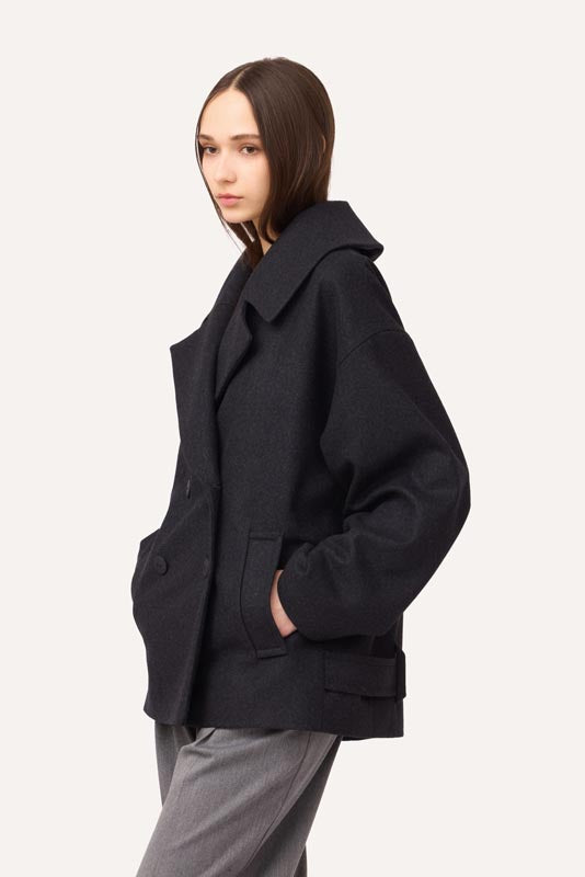 SOTROPA - Short Grey Coat, buy at DOORS NYC