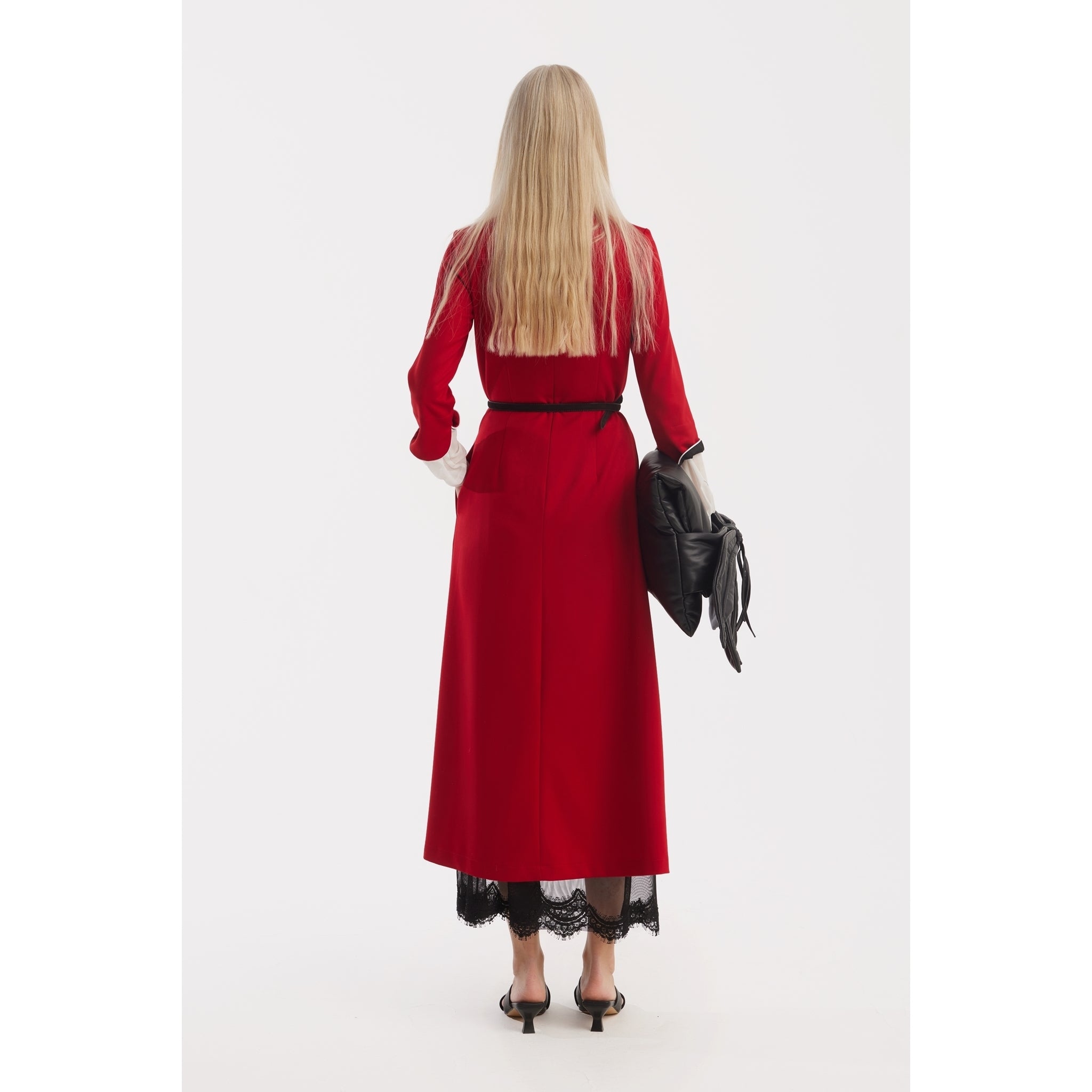 JULIA ALLERT - Art-Inspired Semi-Fitted Three-Quarter Sleeves Dress - Red
