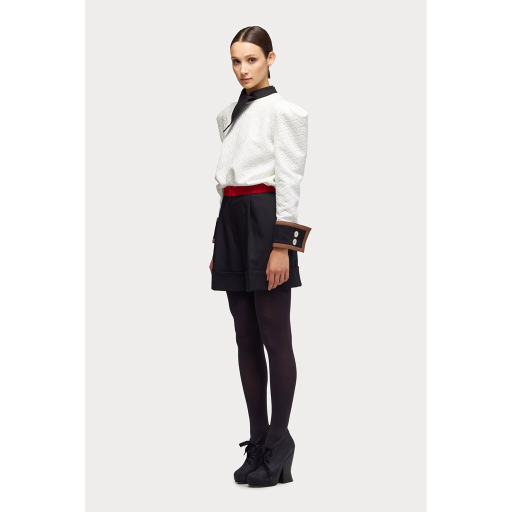 JULIA ALLERT - Asymmetrical Collar Blouse | White, buy at DOORS NYC