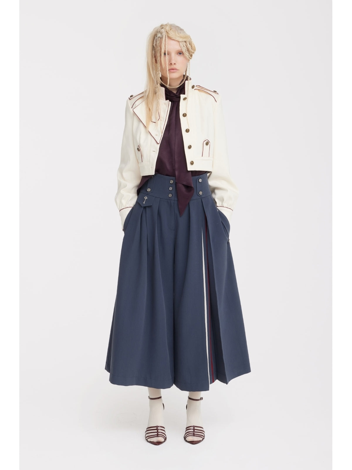 JULIA ALLERT ivory designer cropped jacket, model look, buy at DOORS NYC