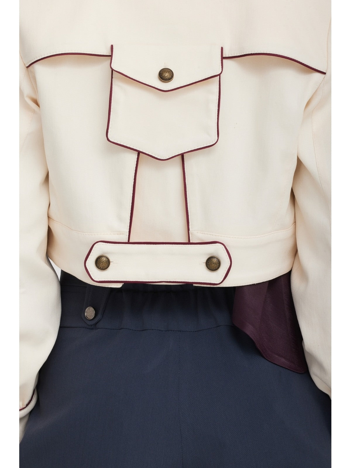JULIA ALLERT ivory piped cropped jacket, women's designer denim, buy at DOORS NYC