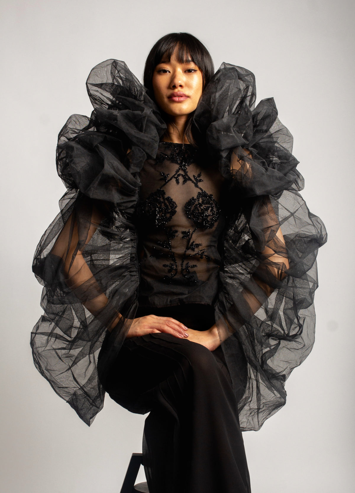 ELSA NILAJ - Embroidered Top with Detachable Sleeves, buy at DOORS NYC