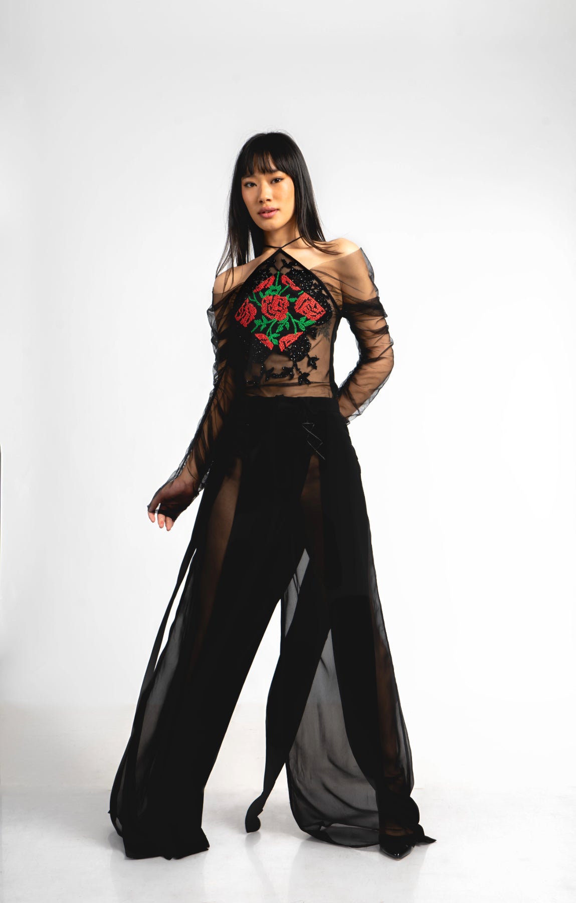 ELSA NILAJ - Paneled Flare Trousers, buy at DOORS NYC