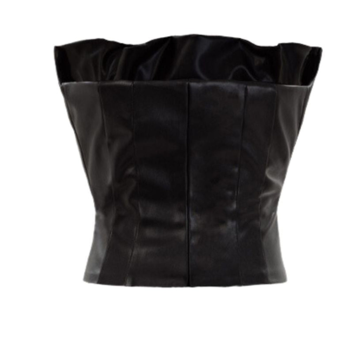 KRIS MARAN - Vegan Leather Draped Top buy at DOORS NYC