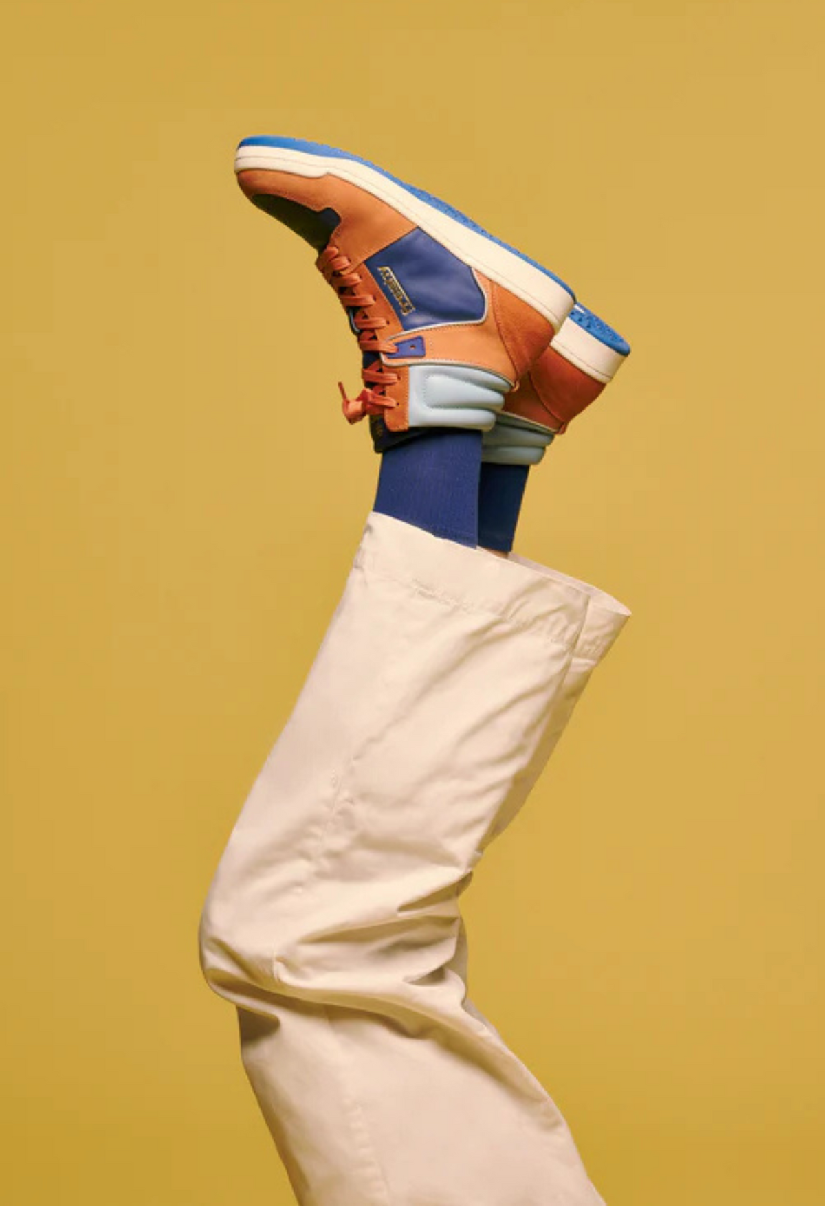 FRESHY - Bounce High-Top Sneakers Orange and Blue PR Sample at DOORS NYC PR showroom