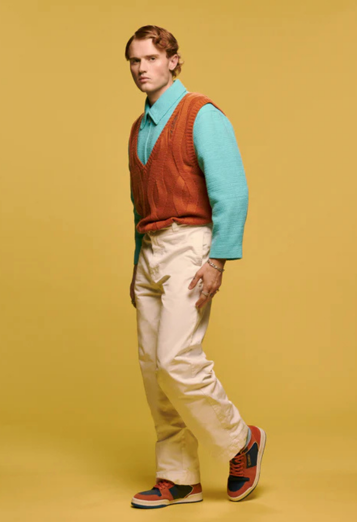 FRESHY - Bounce High-Top Sneakers Orange and Blue PR Sample at DOORS NYC PR showroom