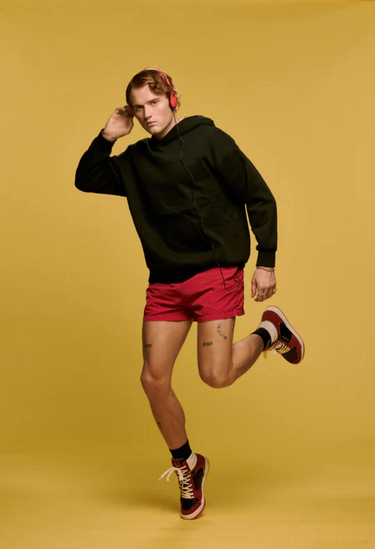 FRESHY - Bounce High-Top Sneakers Orange and Blue PR Sample at DOORS NYC PR showroom