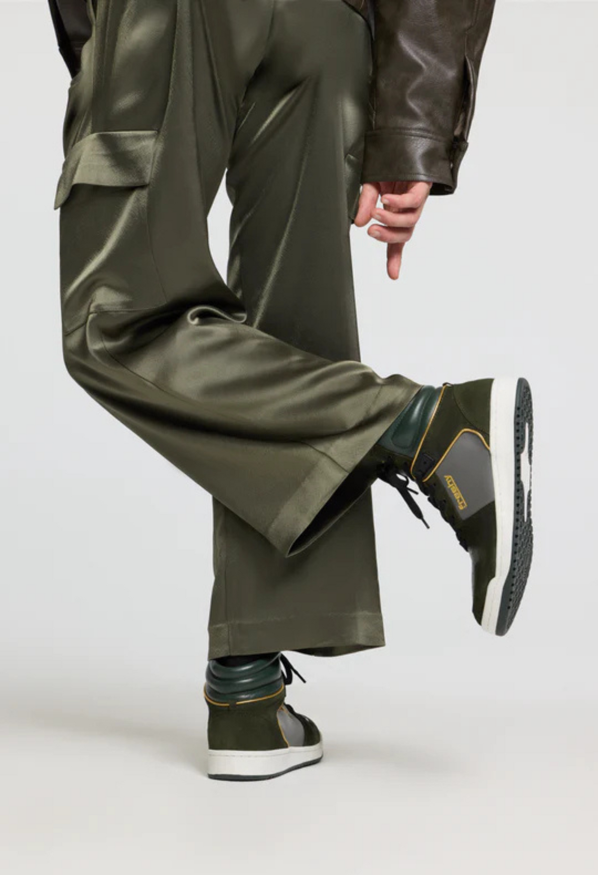 FRESHY - Bounce High-Top Sneakers Olive Green, buy at DOORS NYC