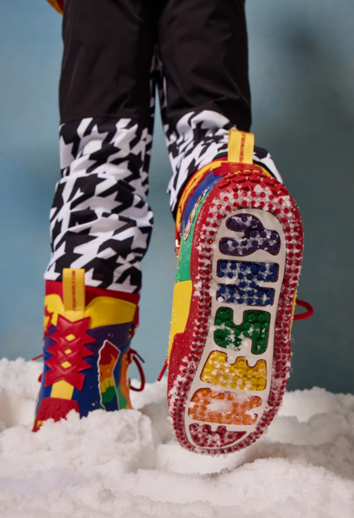 FRESHY - Pow Stomps Snowboard Boots Rainbow | PR Sample, PR Sample at DOORS NYC PR showroom