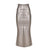 JULIA ALLERT - Mermaid Faux Leather Midi Skirt Silver | PR Sample, buy at DOORS NYC