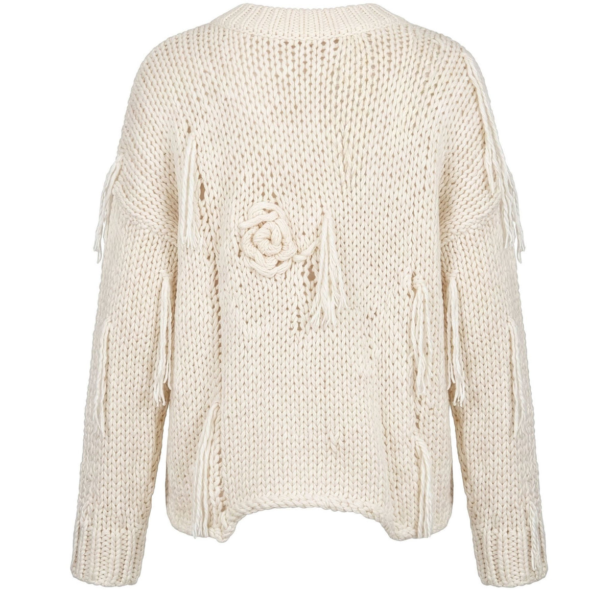 Moonbloom Knit Sweater in Grey White