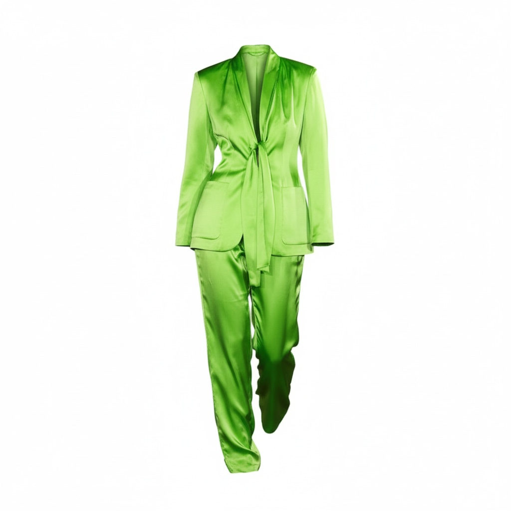 After Dark Lime Silk Suit