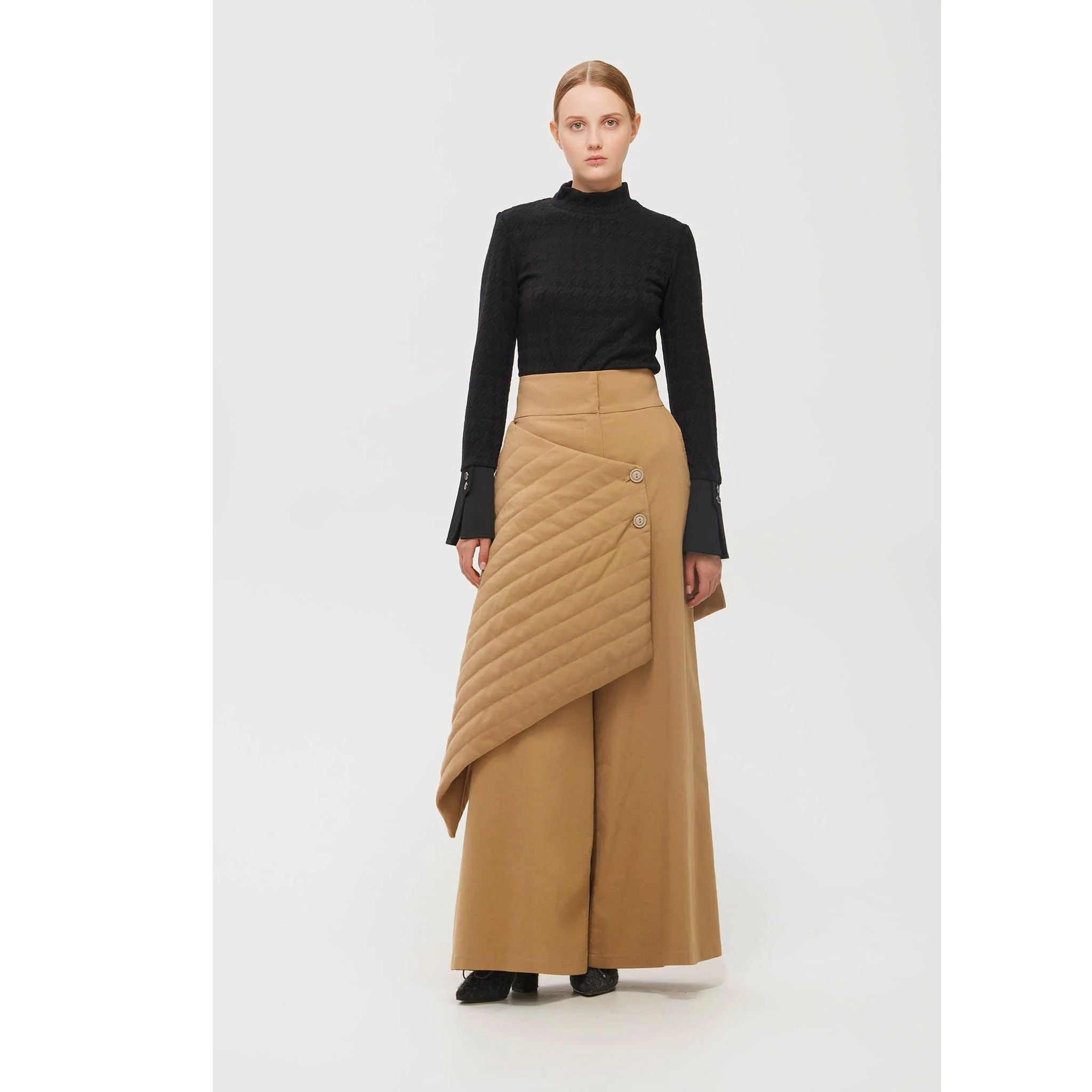 Vintage Wool Blend Quilted Pants | Camel