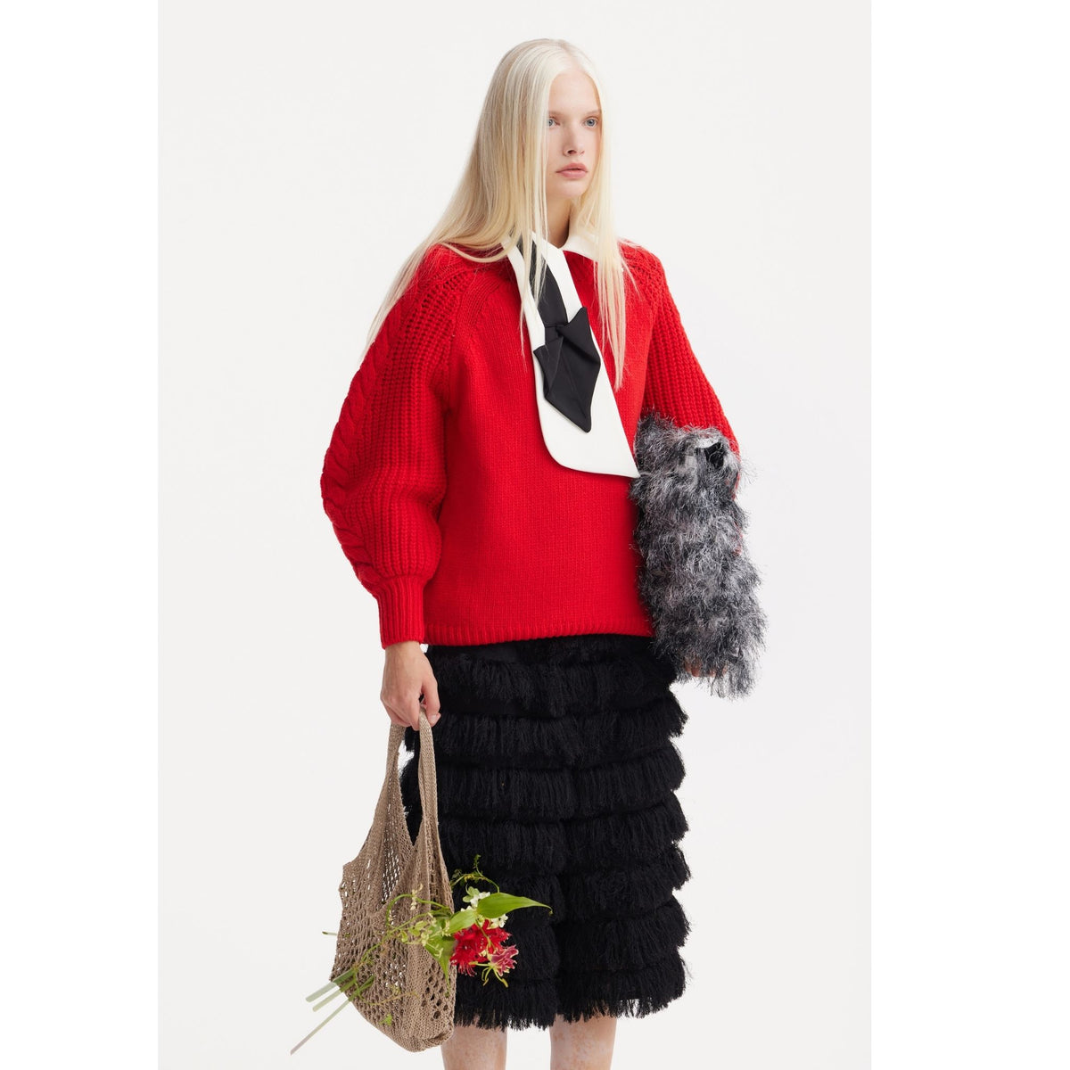 Evening Textured Fringe Bermuda Shorts | Black