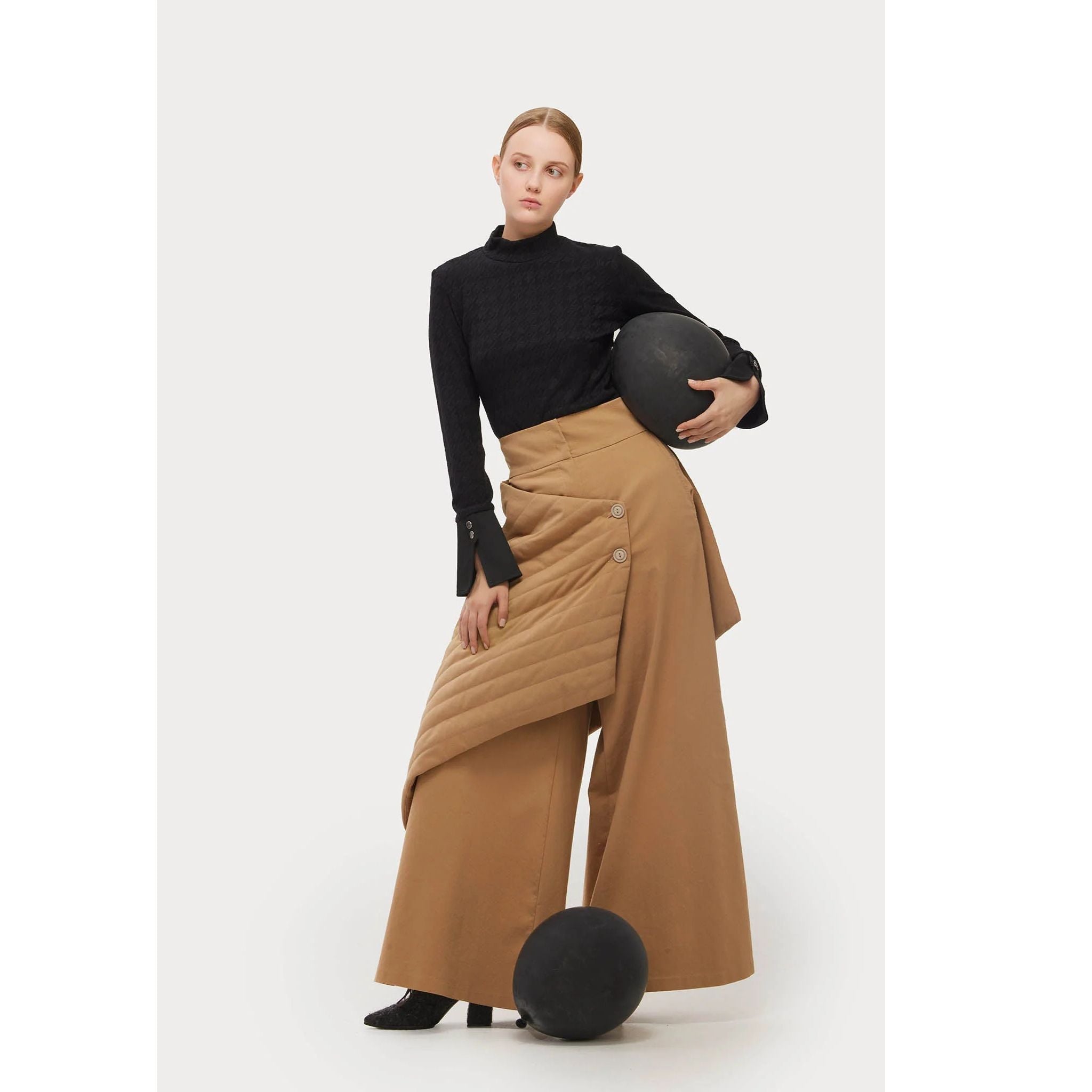 Vintage Wool Blend Quilted Pants | Camel