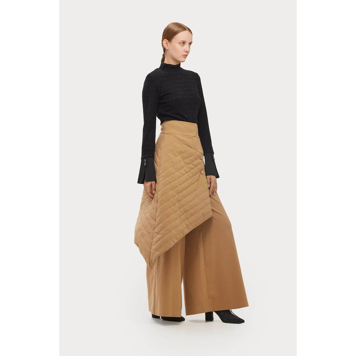 Vintage Wool Blend Quilted Pants | Camel