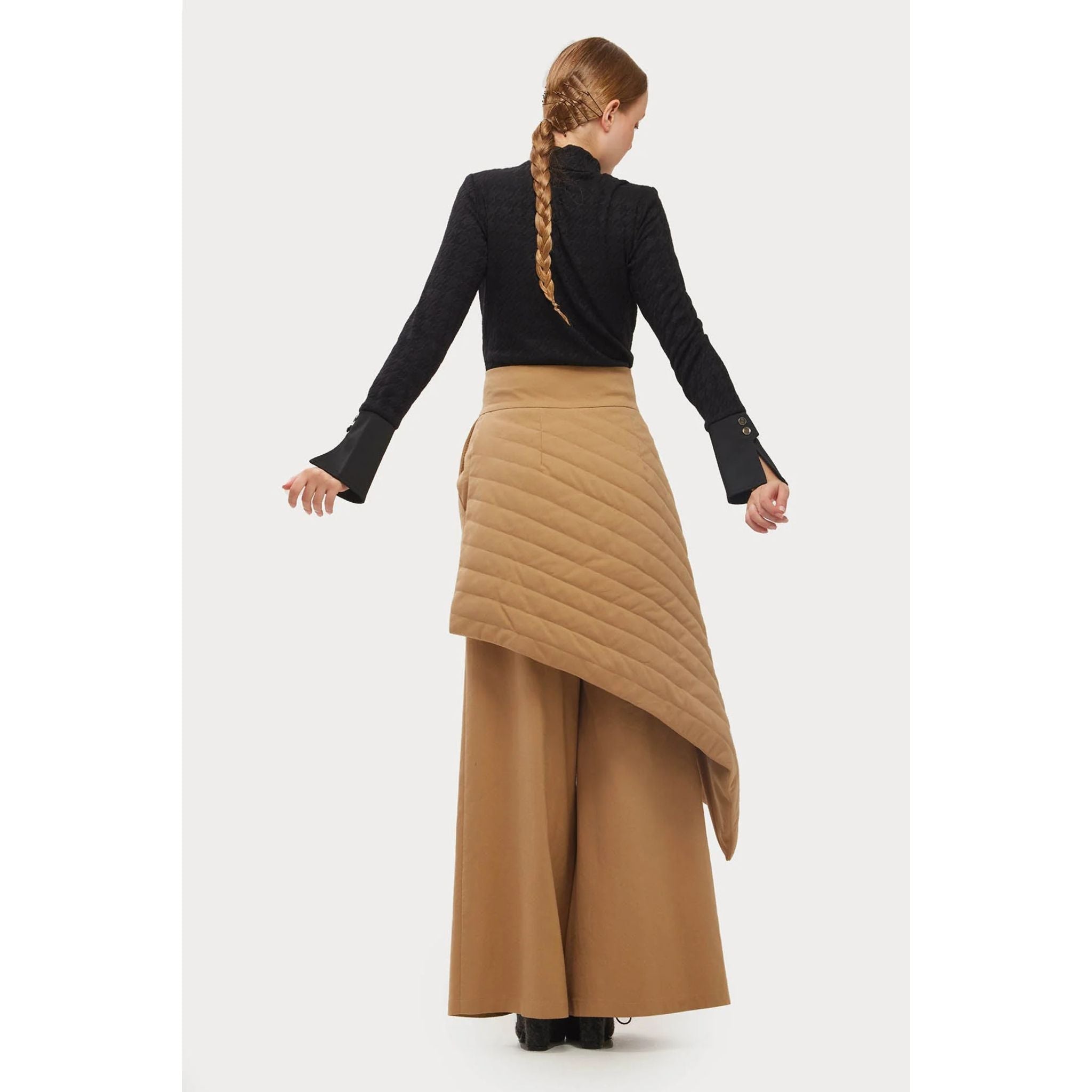 Vintage Wool Blend Quilted Pants | Camel