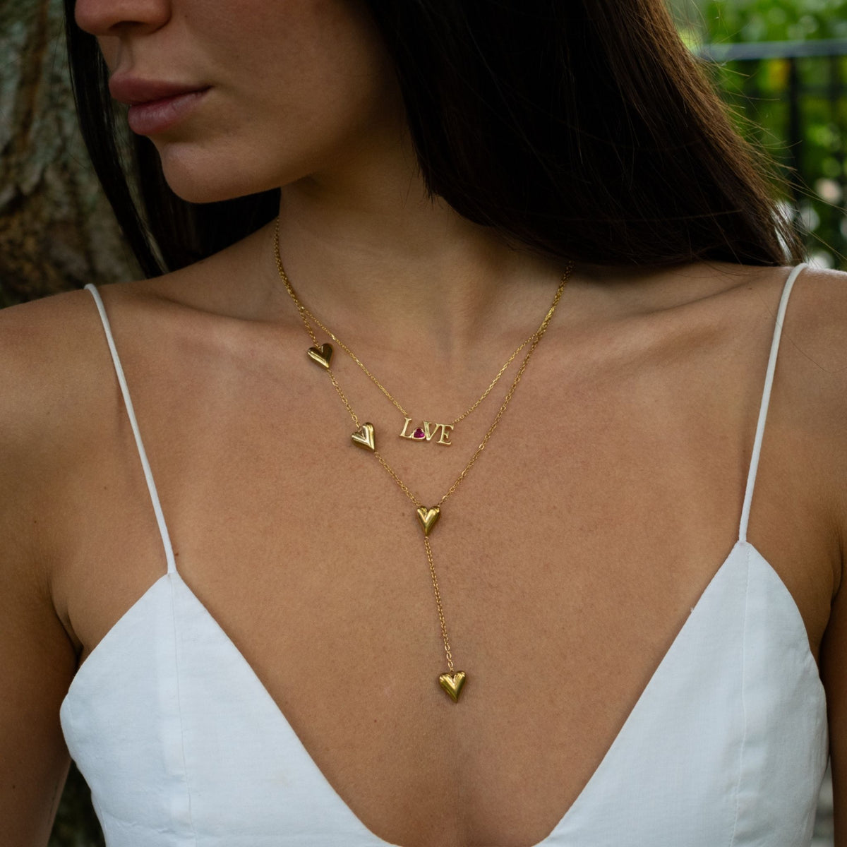 Golden Heart Y Necklace