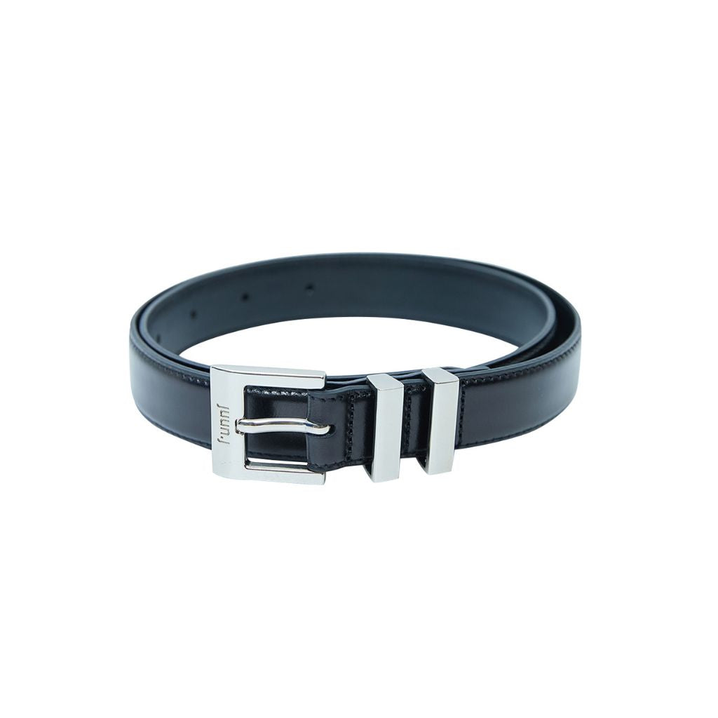 JUUN.J - Black Leather Belt With Logo, buy at DOORS NYC