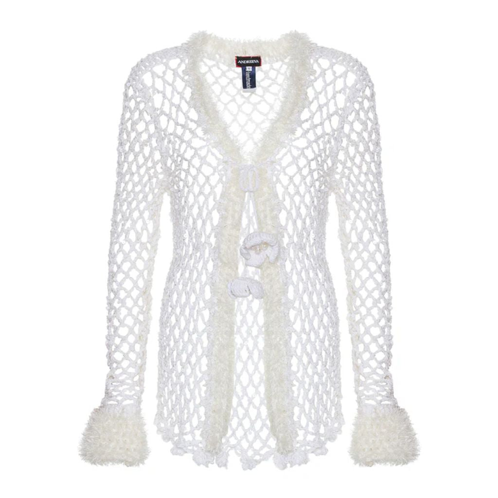 ANDREEVA - Vanilla White Handmade Crochet Shirt, buy at DOORS NYC