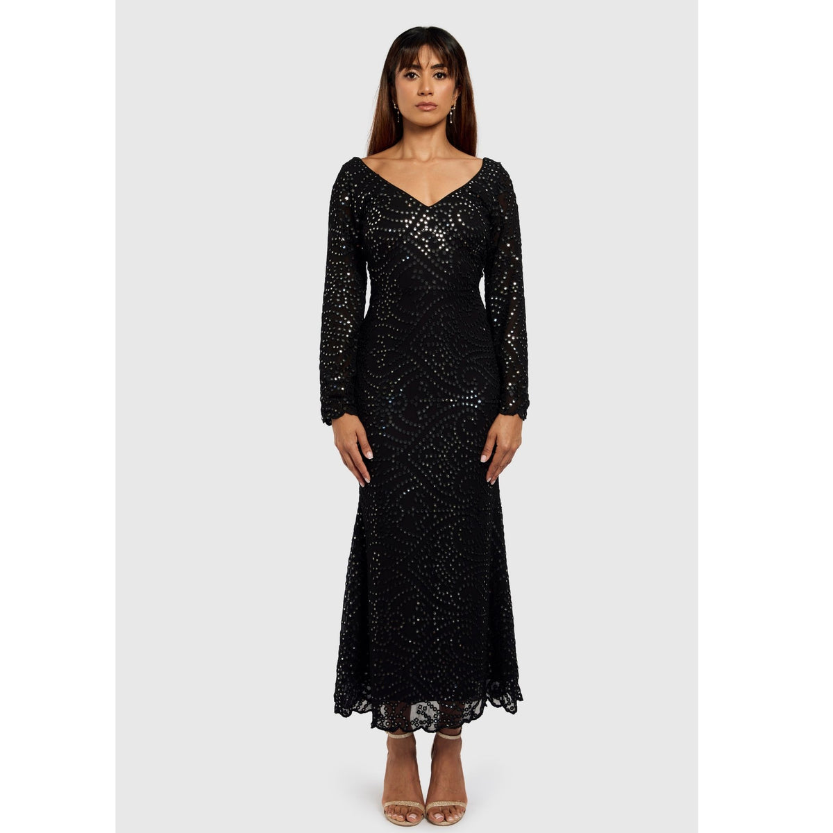 INTERNATIONAL APPEAL - Black Patra Mermaid Maxi Dress