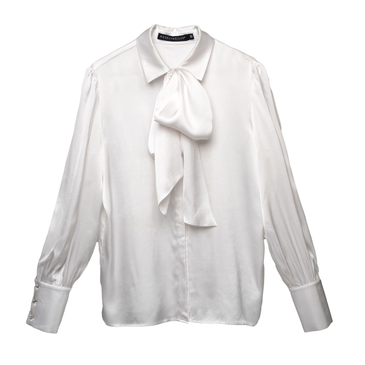 White blouse with a bow tie on a white background