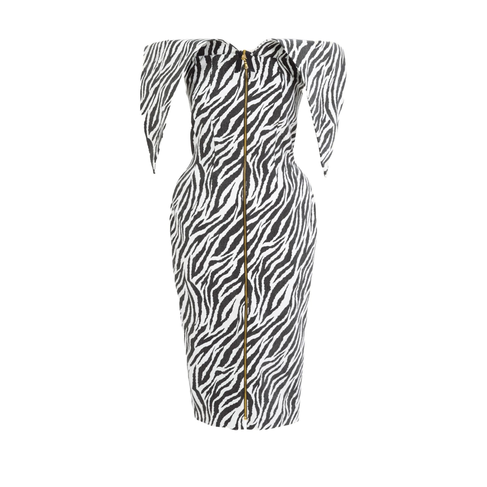KRIS MARAN -Zebra Strapless Envelope Dress buy at DOORS NYC