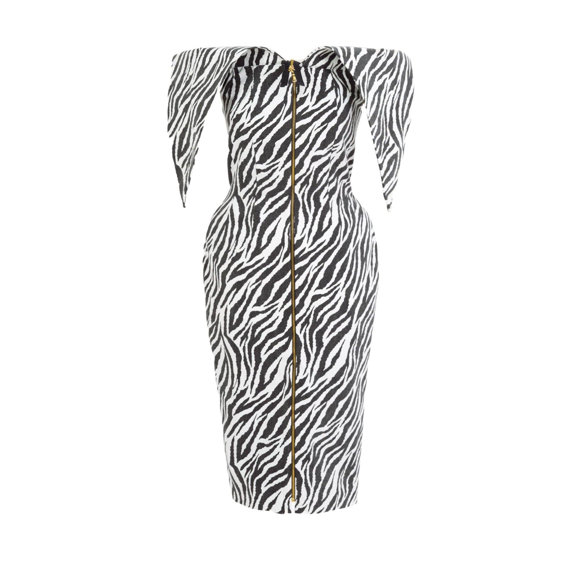 KRIS MARAN -Zebra Strapless Envelope Dress buy at DOORS NYC