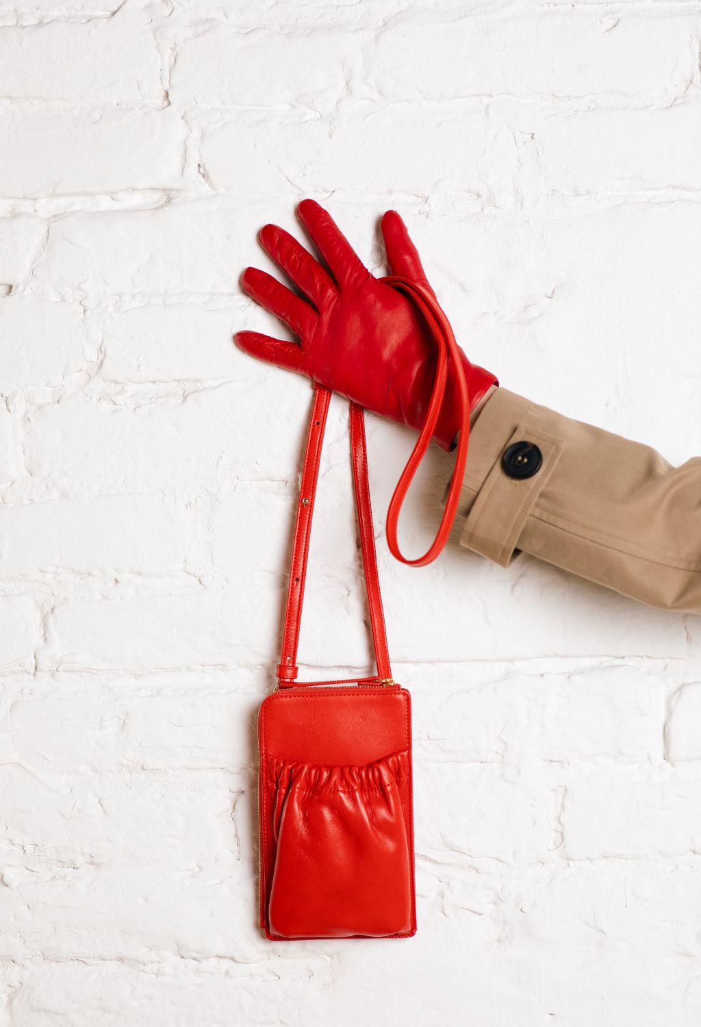 SCLARANDIS - Phone Crossbody Bag | Red, buy at DOORS NYC