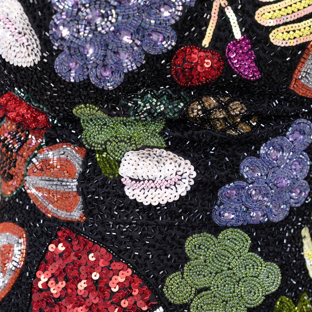 Fruit Hand-Beaded Embellished Corset Top | Black