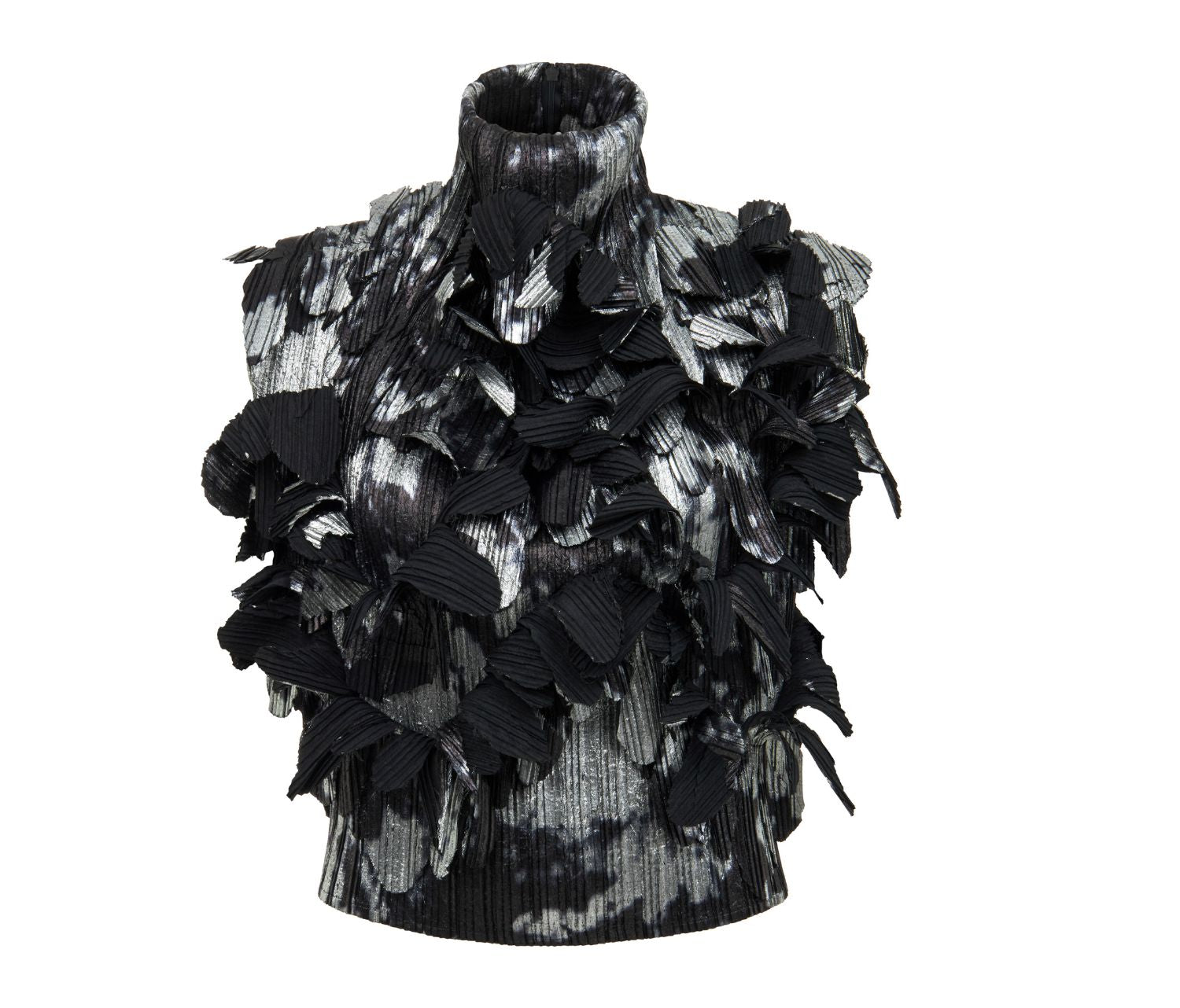 NU - Pleated Blouse with Floral Appliques, PR Sample at DOORS NYC PR showroom