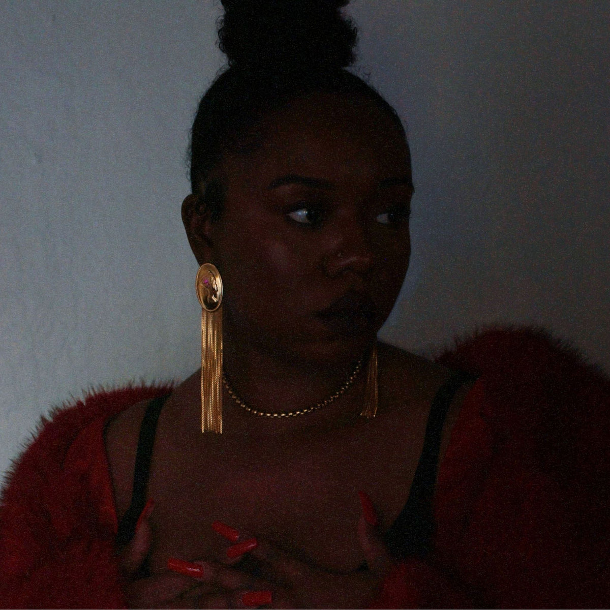 Nefertiti Bust Fringe Earrings