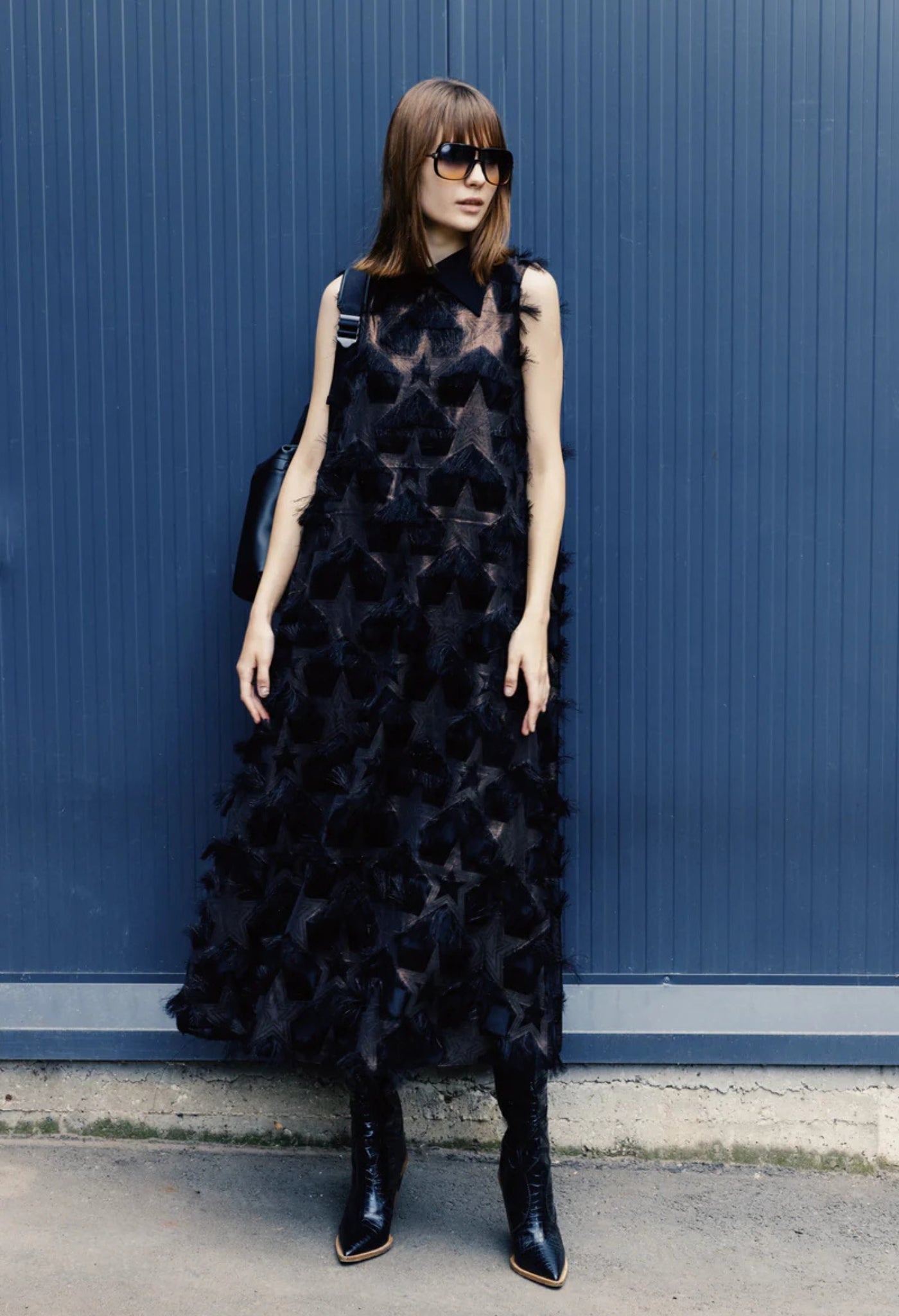 Evening Gown A-Line Maxi Dress With Stars