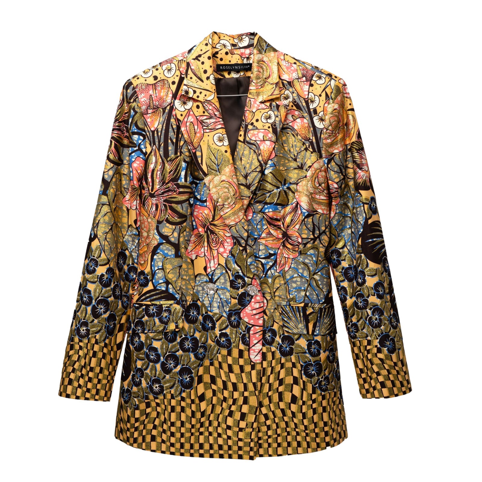 Colorful patterned jacket on a white background