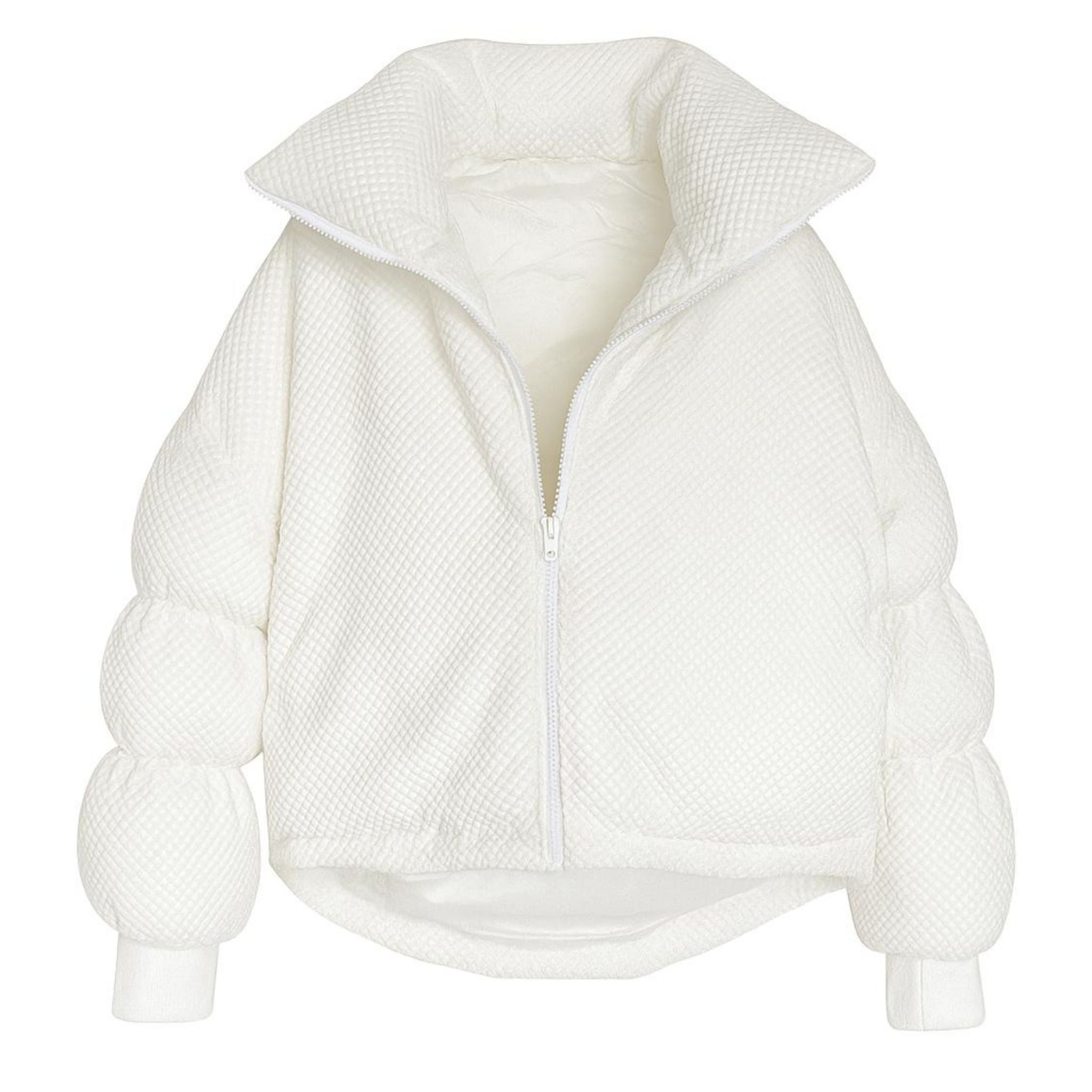 White textured jacket on a white background