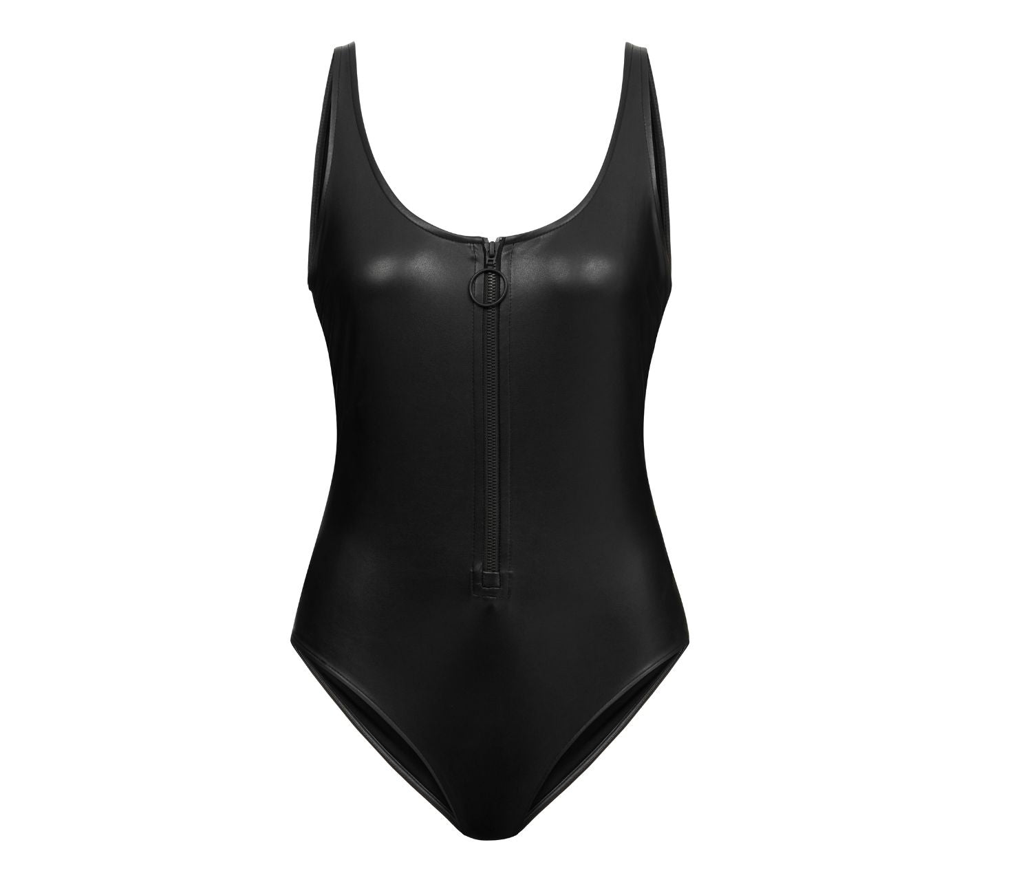 Vegan Leather Swimsuit with Zipper | PR Sample