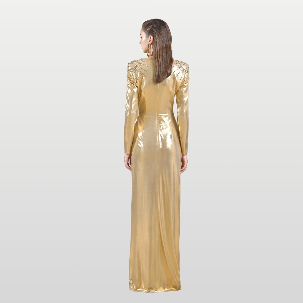 21SIX - Gold Samantha Dress, buy at doors.nyc