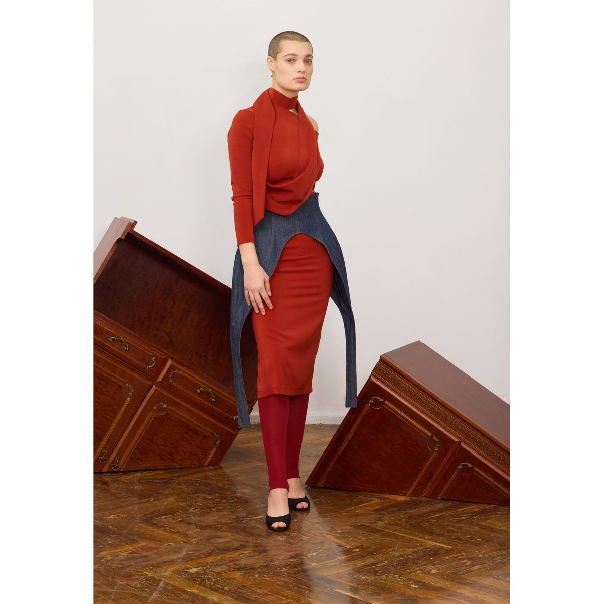 Minimalist Waist Corset For Layering | Blue Denim