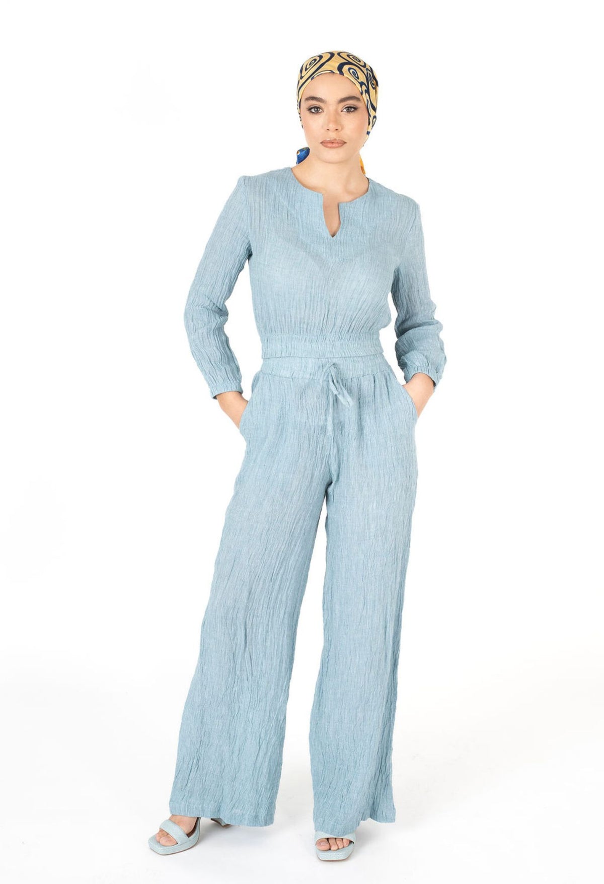 CITIZENS OF THE WORLD - Long Sleeve Top and Wide-Leg Pants Set , buy at DOORS NYC