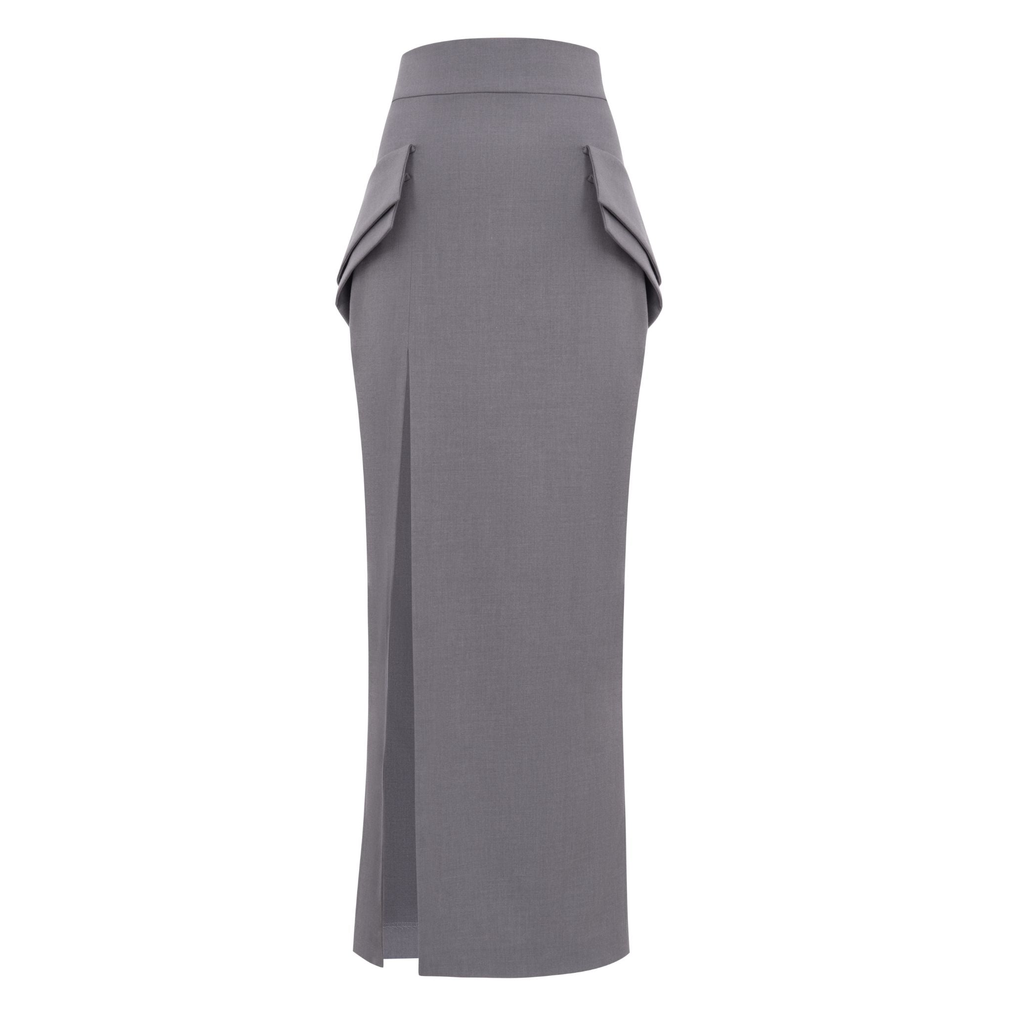 DAR ANN STUDIO - EXECUTIVE Maxi Skirt | Gray, buy at DOORS NYC