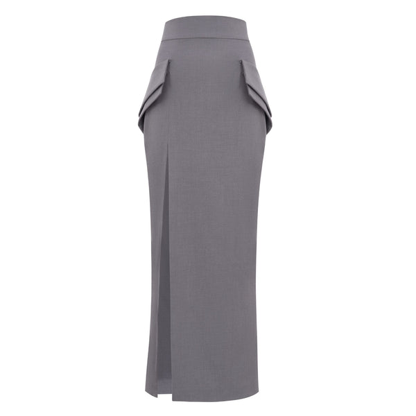 DAR ANN STUDIO - EXECUTIVE Maxi Skirt Gray | DOORS NYC