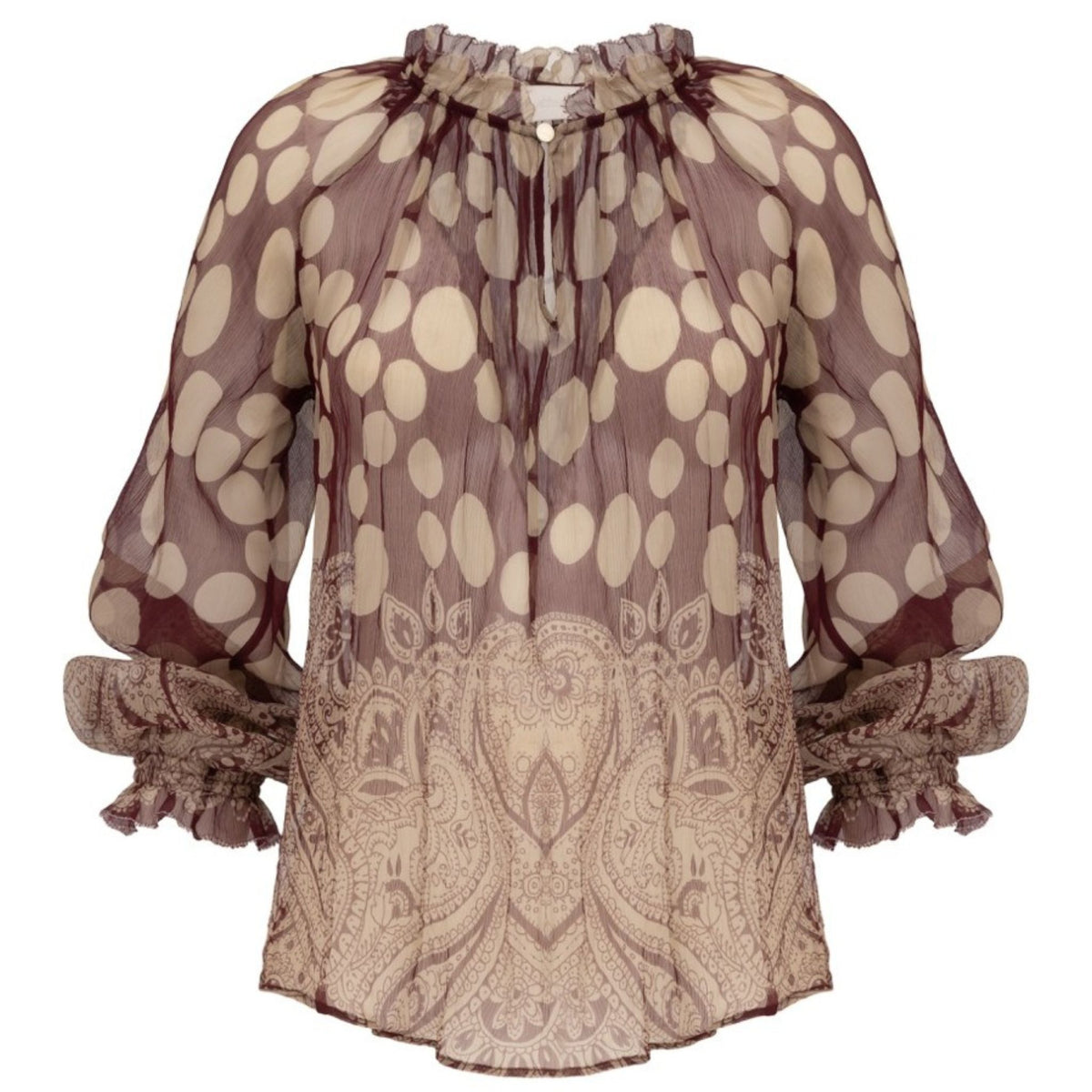 Polka Dot Paisley  Blouse