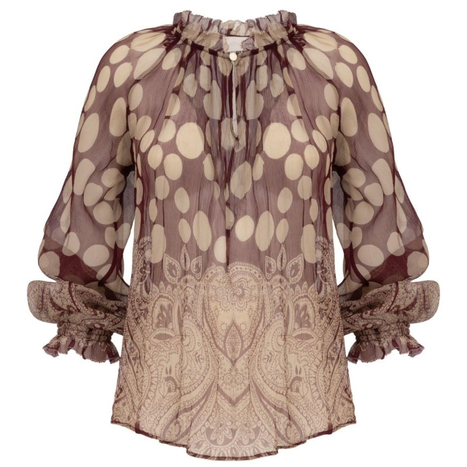 Polka Dot Paisley  Blouse